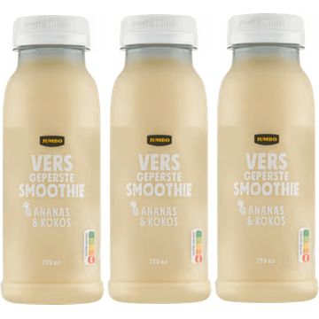 Foto van Jumbo verse smoothie ananas, kokos & banaan 3 x 250ml