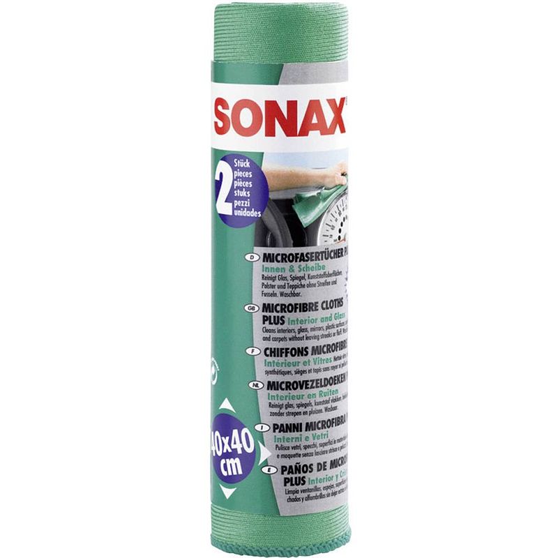 Foto van Sonax microvezeldoeken 40 x 40 cm groen 2 stuks