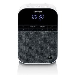 Foto van Fm-radio bluetooth® speaker met afneembare stekker lenco ppr-100wh wit-zwart