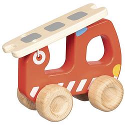 Foto van Goki brandweerwagen junior 15 x 6,5 x 13 cm hout rood/naturel