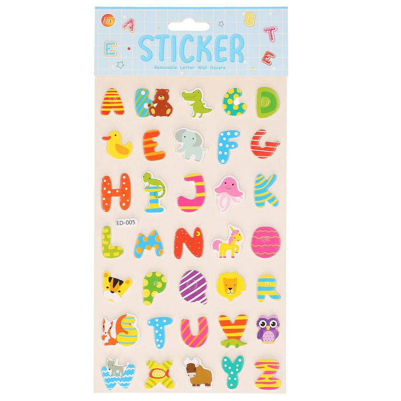 Foto van Stickervelletjes - 34x sticker letters a-z - gekleurda - alfabet - stickers