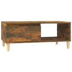 Foto van The living store scandinavische salontafel - 90 x 50 x 36.5 cm - gerookt eiken