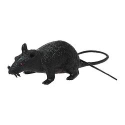 Foto van Halloween horror decoratie rat zwart 22 cm - feestdecoratievoorwerp