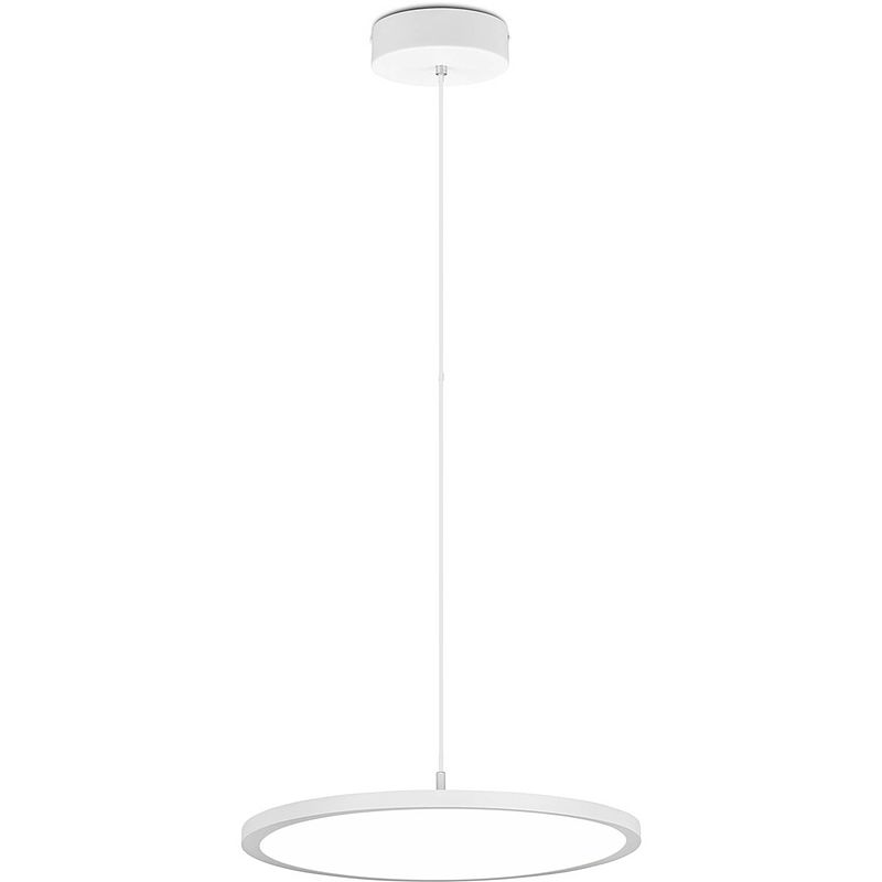 Foto van Led hanglamp - hangverlichting - trion trula - 29w - natuurlijk wit 4000k - dimbaar - rond - mat wit - aluminium