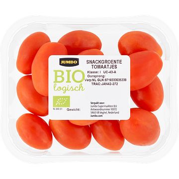 Foto van Jumbo biologisch snackgroente tomaatjes 200 g