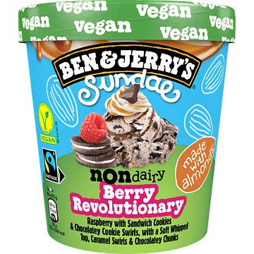 Foto van Ben & jerry'ss ijs toetje nondairy berry revolutionary sundae pint 465ml bij jumbo