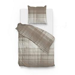 Foto van Zo home dekbedovertrek flanel marley - rock taupe 140x200/220cm