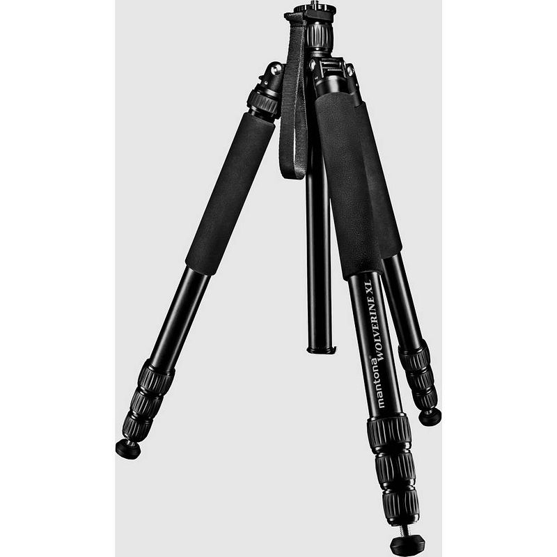 Foto van Mantona 21473 tripod werkhoogte: 80 - 1850 mm zwart, grijs waterpas, incl. handlus