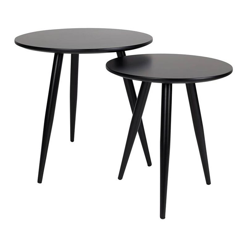 Foto van Vestbjerg - side table daven black set of 2 - zwart