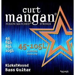 Foto van Curt mangan nickel wound 45-105 ex-long snarenset voor elektrische basgitaar