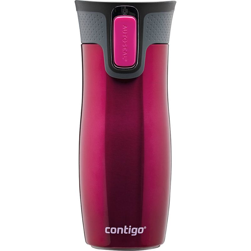 Foto van Contigo drinkfles west loop 470 ml rvs donkerroze/zwart