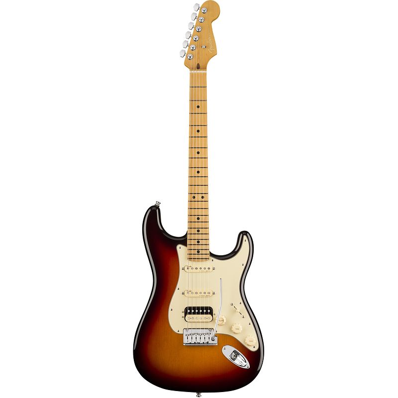 Foto van Fender american ultra stratocaster hss ultra burst mn met koffer