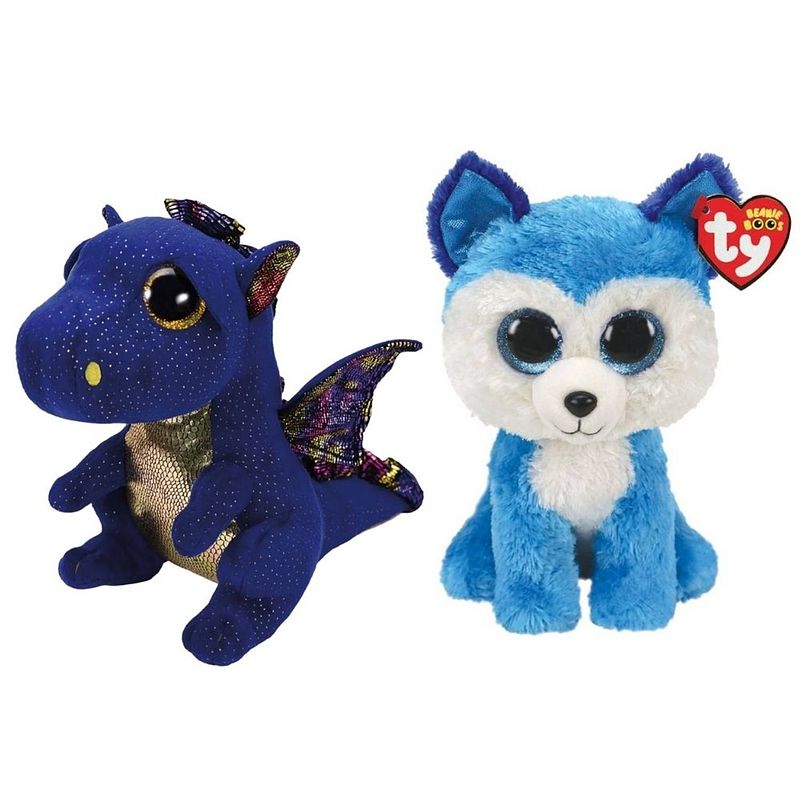 Foto van Ty - knuffel - beanie buddy - saffire dragon & prince husky