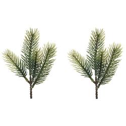 Foto van 1x groene kersttakken / dennentakjes 23 cm kerstversiering - decoratieve tak kerst