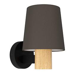 Foto van Eglo edale wandlamp - e27 - 15 cm - zwart;bruin