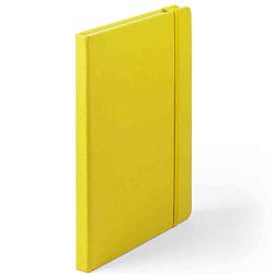 Foto van Luxe schriftje/notitieboekje geel met elastiek a5 formaat - schriften