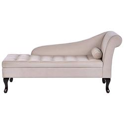 Foto van Beliani pessac - chaise longue-beige-fluweel