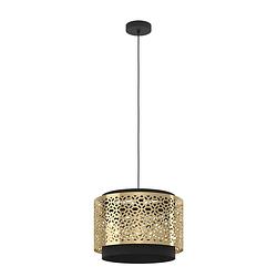 Foto van Eglo sandbach hanglamp - e27 - ø 42 cm - zwart/goud - staal