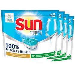 Foto van Sun - all-in one - vaatwastabletten - ecolabel regular - voordeelverpakking 4 x 45 tabs