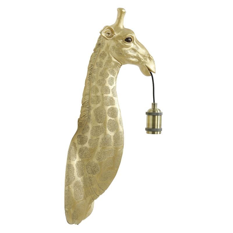 Foto van Wandlamp giraffe goud