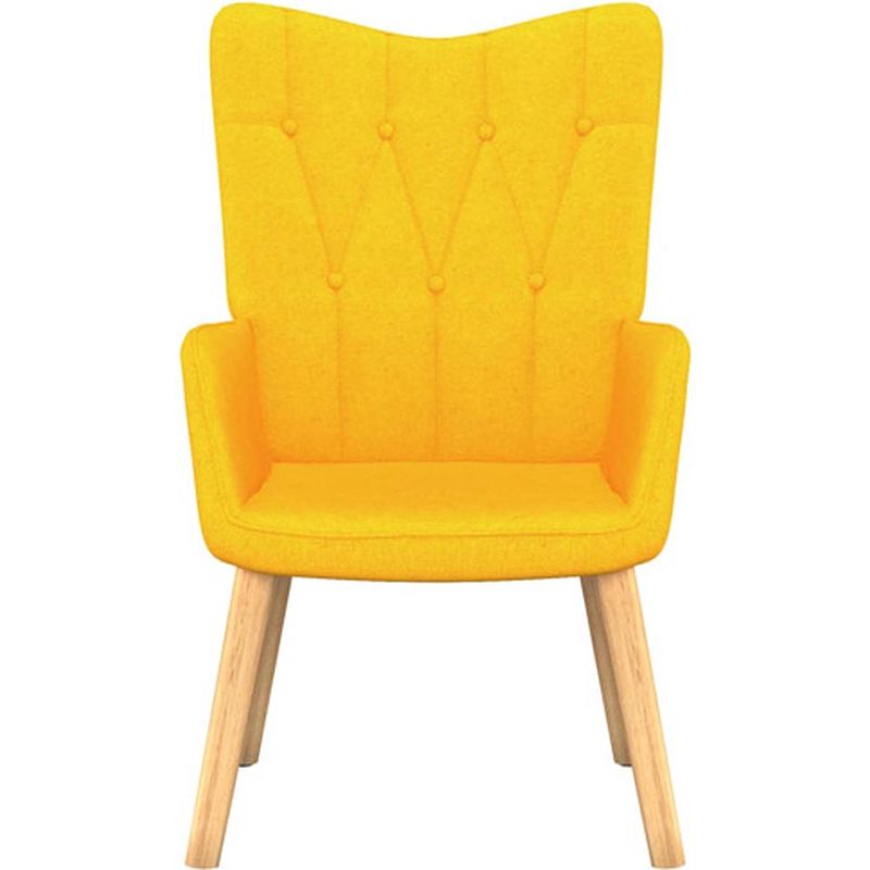 Foto van The living store relaxstoel stof mosterdgeel - fauteuil