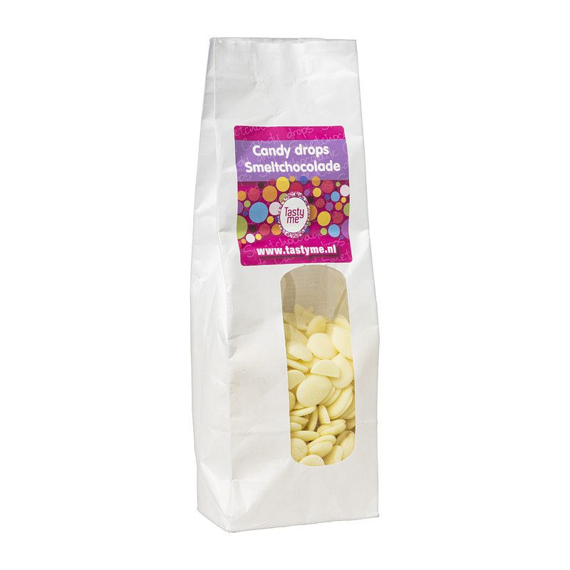 Foto van Tasty me candy drops/smeltchocolade - wit - 330 g