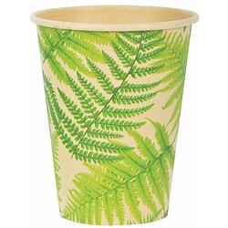 Foto van Varenblad jungle eco thema bekers 20x stuks 350 ml - feestbekertjes