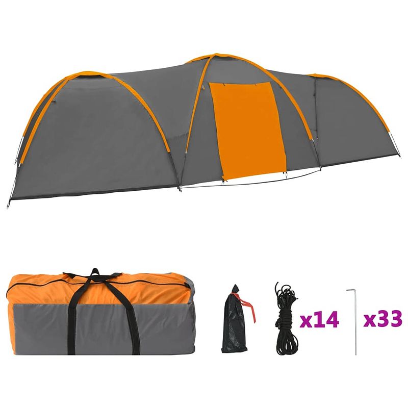 Foto van The living store campingtent - - 650 x 240 x 190 cm - ademend polyester - glasvezel frame