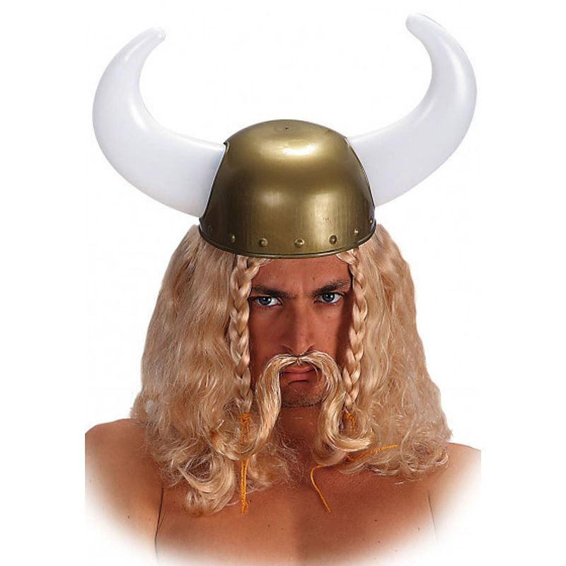 Foto van Carnival toys pruik viking heren synthetisch blond one-size