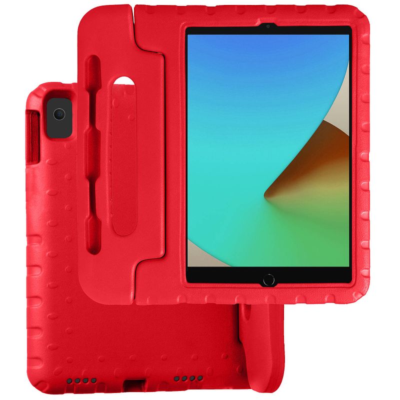 Foto van Basey ipad 10.2 2020 hoesje kinder hoes shockproof cover - kindvriendelijke ipad 10.2 2020 hoes kids case - rood