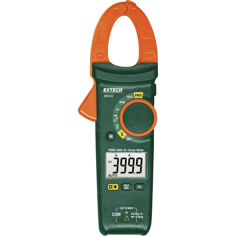 Foto van Extech ma443 multimeter, stroomtang digitaal cat iii 600 v weergave (counts): 4000