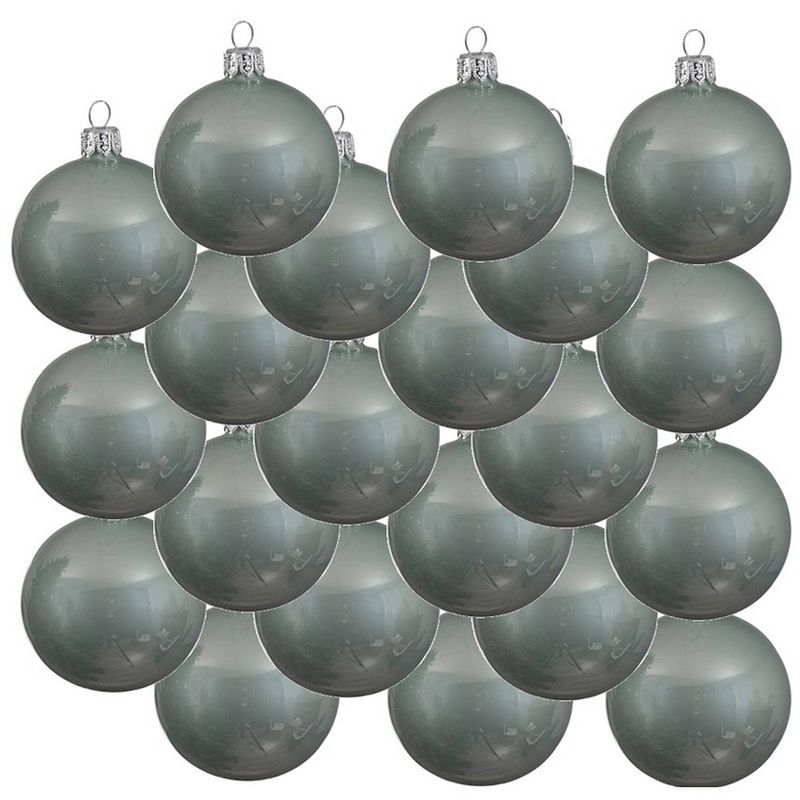 Foto van 18x glazen kerstballen glans mintgroen 8 cm kerstboom versiering/decoratie - kerstbal