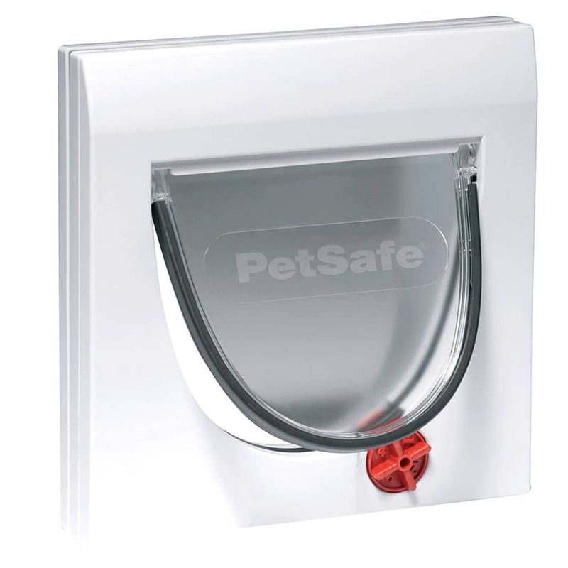 Foto van Petsafe handmatige kattenklep met 4 standen zonder tunnel classic 919 wit 5031