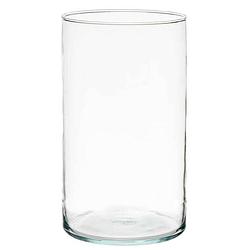 Foto van Bloemenvaas - cilinder vorm - transparant glas - 17 x 30 cm - vazen