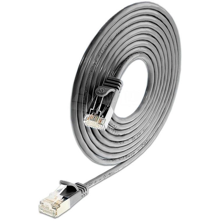 Foto van Slim sl10166 cat6 patchkabel u/ftp ø 3.8mm zwart 7.5 m