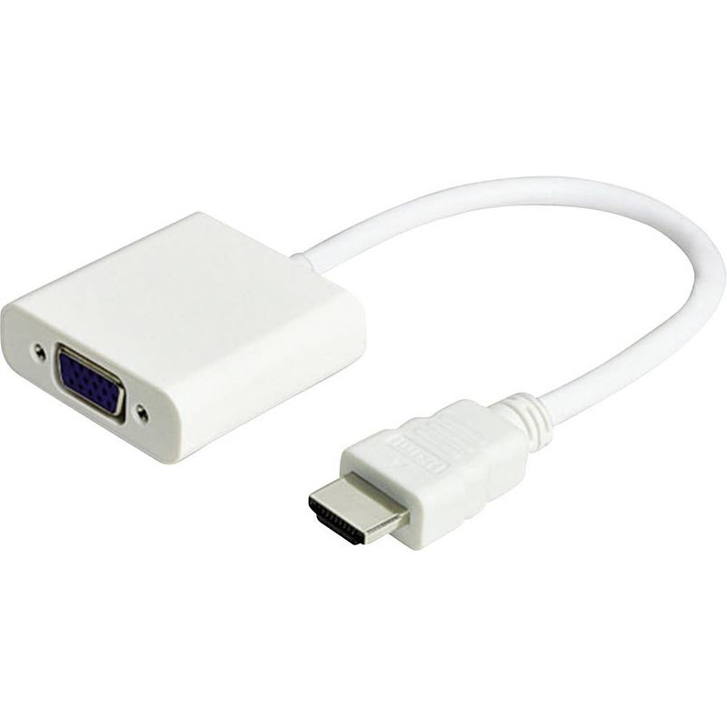 Foto van Jj joujye 2240 hdmi / vga adapter [1x hdmi-stekker - 1x vga-bus] wit 16.00 cm