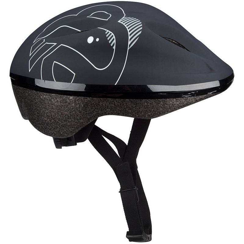 Foto van Nijdam helm dark storm junior 52 - 56 cm eps/pet zwart