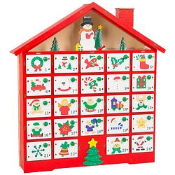 Foto van Small foot kerstkalender hout rood 39 cm