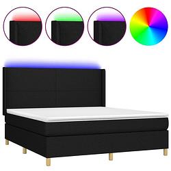 Foto van The living store boxspring bed - led - 160x200 - zwart - pocketvering