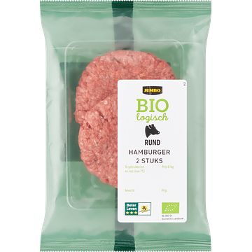 Foto van Jumbo runderhamburgers biologisch 2 stuks