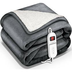 Foto van Sinnlein- elektrische deken met automatische uitschakeling, donkergrijs, 180 x 130 cm, warmtedeken met 9 temperatuurn...