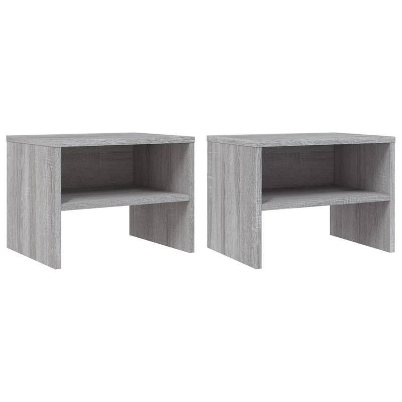 Foto van Vidaxl nachtkastjes 2 st 40x30x30 cm bewerkt hout grijs sonoma eiken