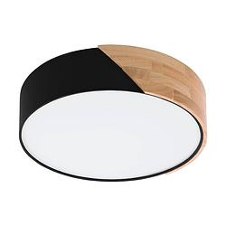 Foto van Eglo grimaldino plafondlamp - e27 - ø 40 cm - zwart/bruin/wit