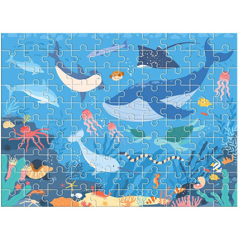 Foto van Luna puzzel sea animals glow in the dark 49 x 36 cm 100 stukjes