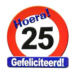 Foto van Hulde stopbord gefeliciteerd 25 jaar cadeau / versiering - feestdecoratieborden