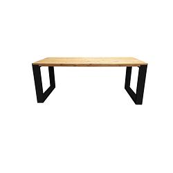 Foto van Wood4you - eettafel new orleans roasted wood - 190/90 cm - 190/90 cm zwart - eettafels