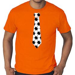 Foto van Grote maten oranje fan shirt / kleding holland voetbal stropdas ek/ wk voor heren 4xl - feestshirts