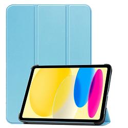 Foto van Basey ipad 10 2022 hoes case hoesje hard cover - ipad 10 hoesje bookcase - licht blauw