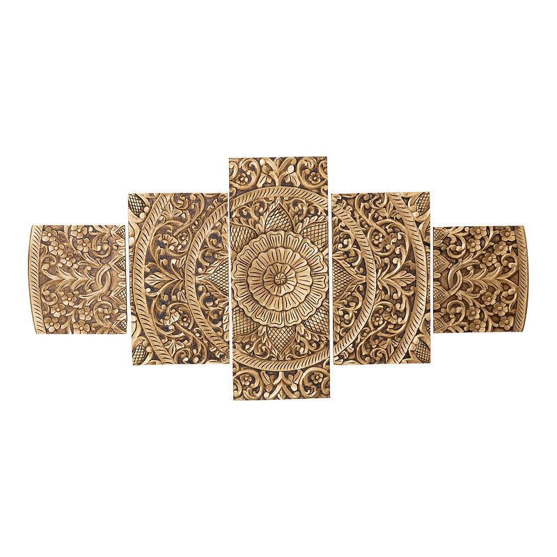 Foto van Ptmd sharlene gold mdf antique carved wallpanel 5 pcs