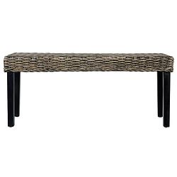 Foto van The living store rattan kubu bank - eetkamer - 110 x 35 x 45 cm - zwart